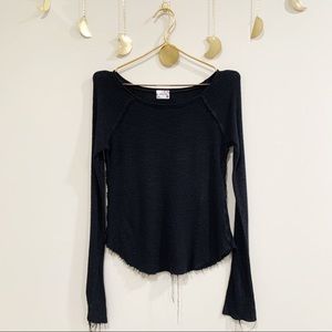 Intimately Free People. Long Sleeves Black Top. SP